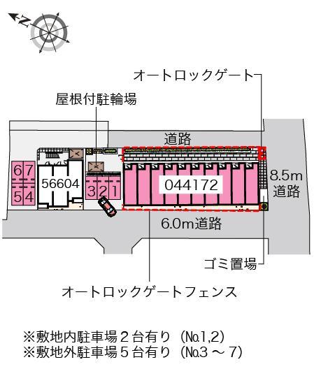 新座ブルー(44172) 敷地外駐車場の駐車配置図