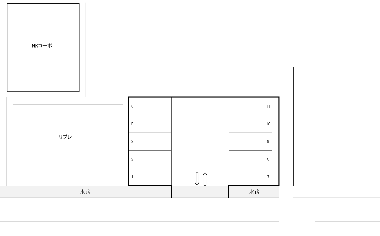 南1丁目駐車場の駐車配置図