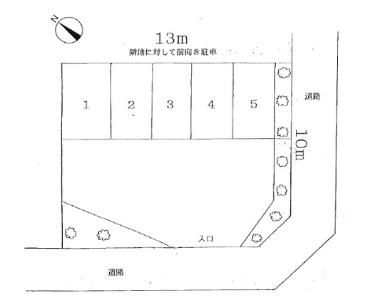荏田南もも駐車場の駐車配置図
