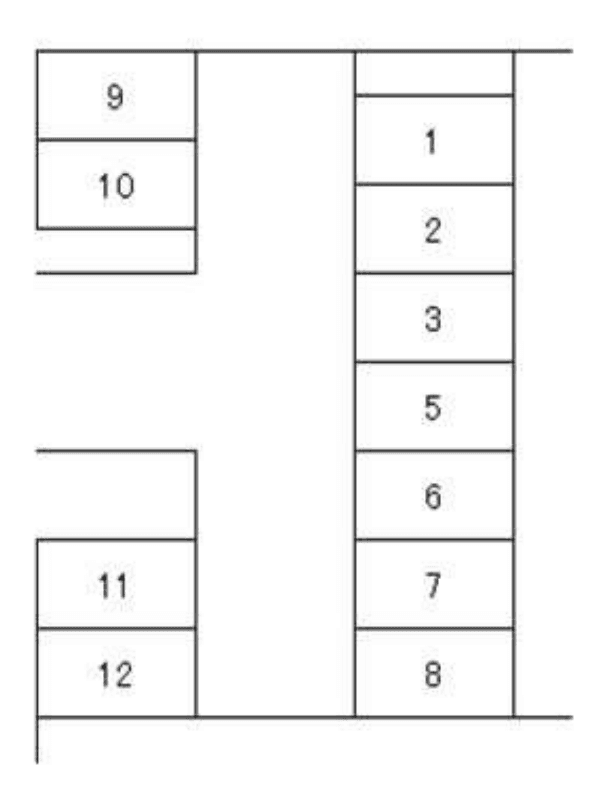 青木パーキングの駐車配置図