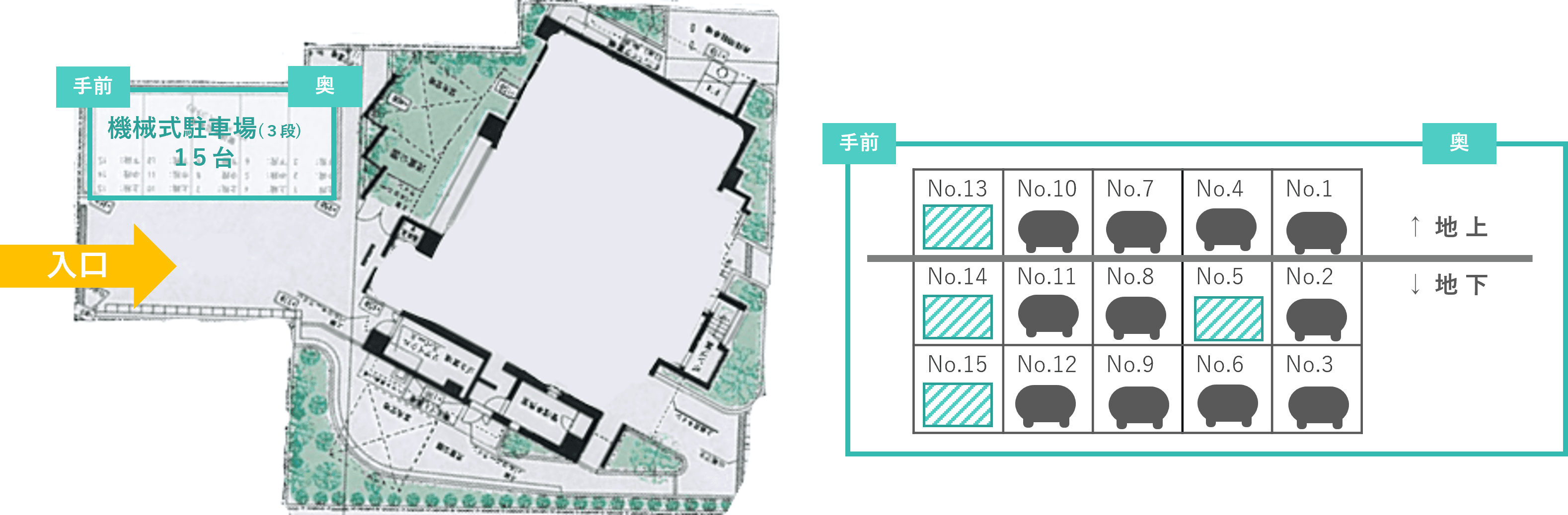 北小岩2丁目駐車場の駐車配置図