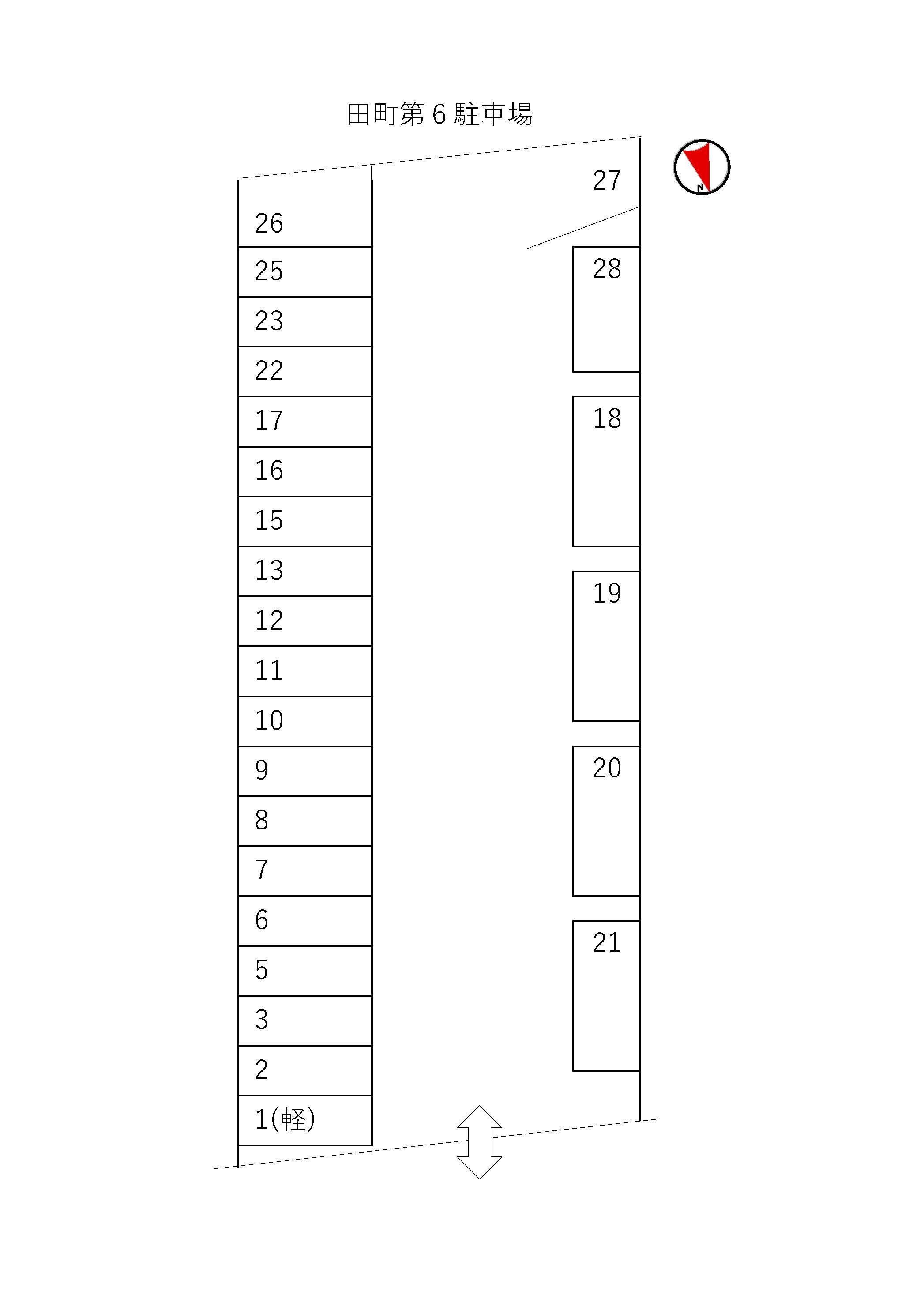 田町第6駐車場の駐車配置図