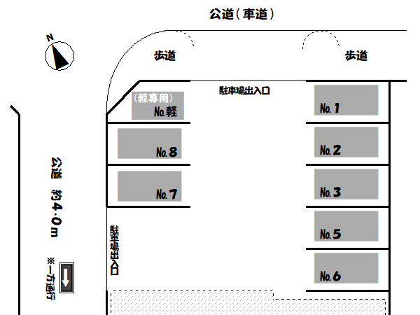 ワイズ・桜 第12駐車場の駐車配置図