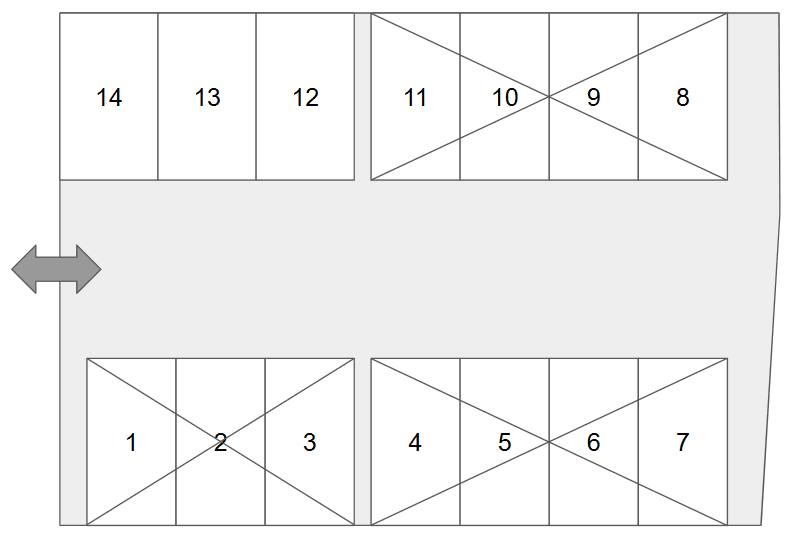 天王寺下寺駐車場の駐車配置図
