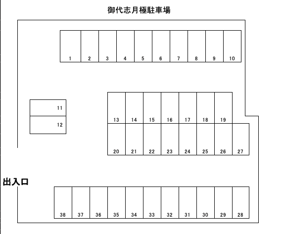 御代志月極駐車場の駐車配置図