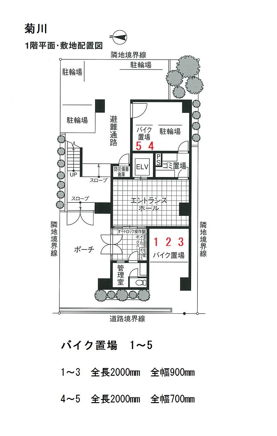 スカイコート菊川の駐車配置図