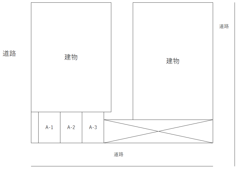 アスコット荒井東A棟の駐車配置図