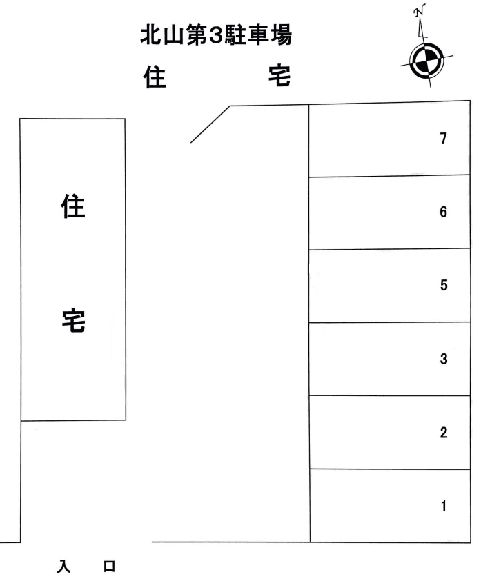 北山第3駐車場の駐車配置図