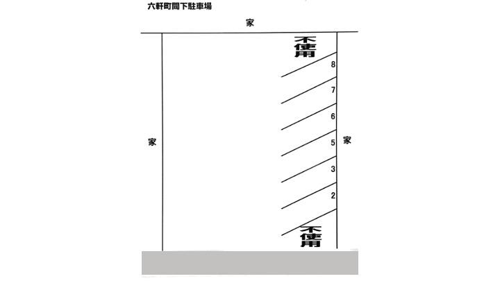 六軒町間下駐車場の駐車配置図