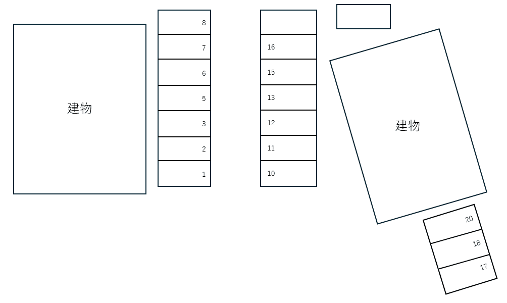 スカイ ワン 南棟・北棟別駐車場の駐車配置図