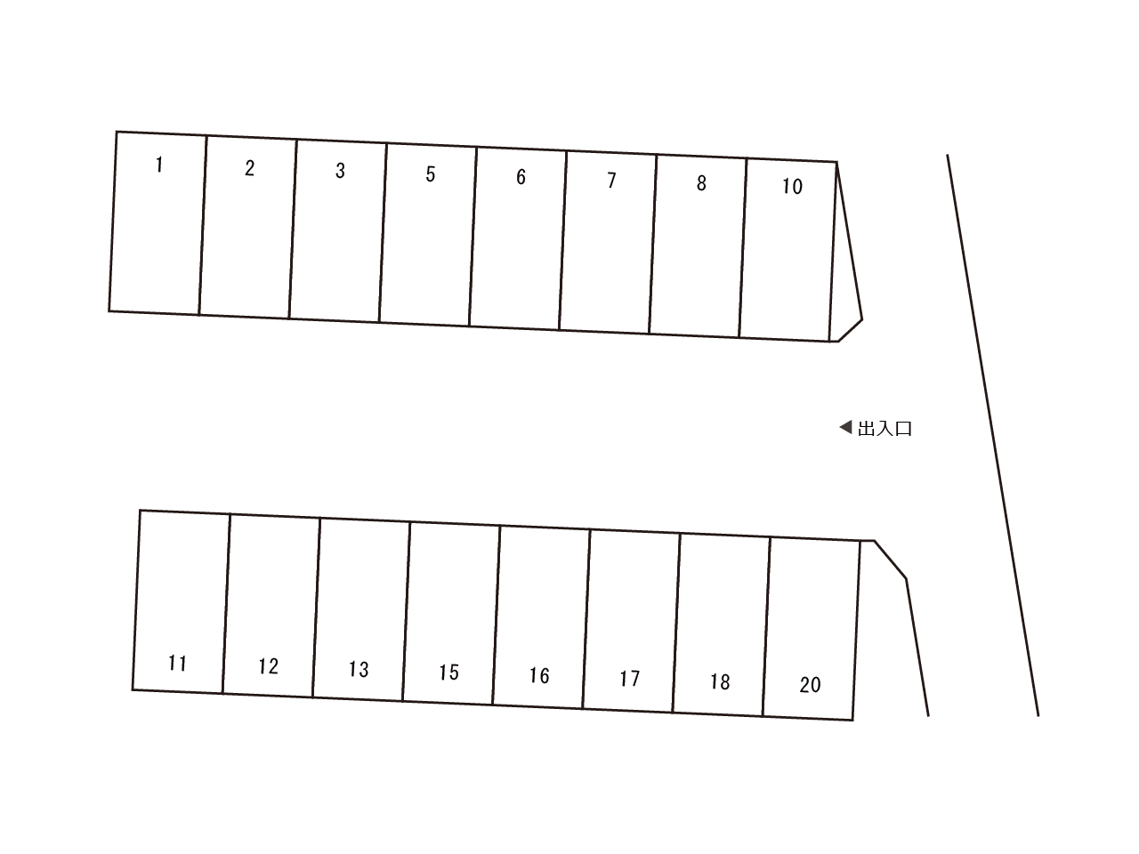 HillSideパーキング平塚の駐車配置図