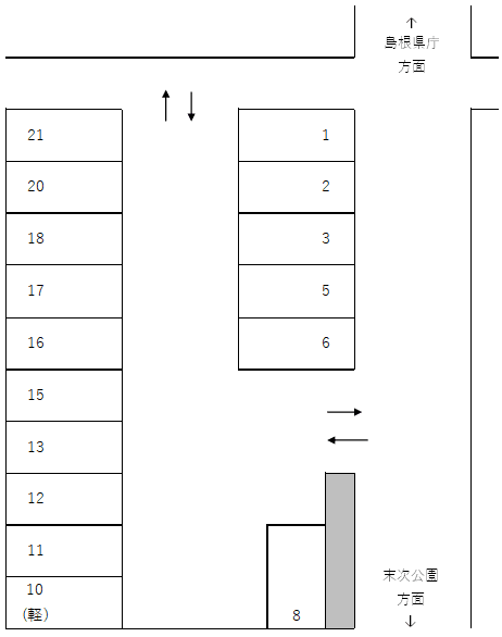 片原駐車場の駐車配置図