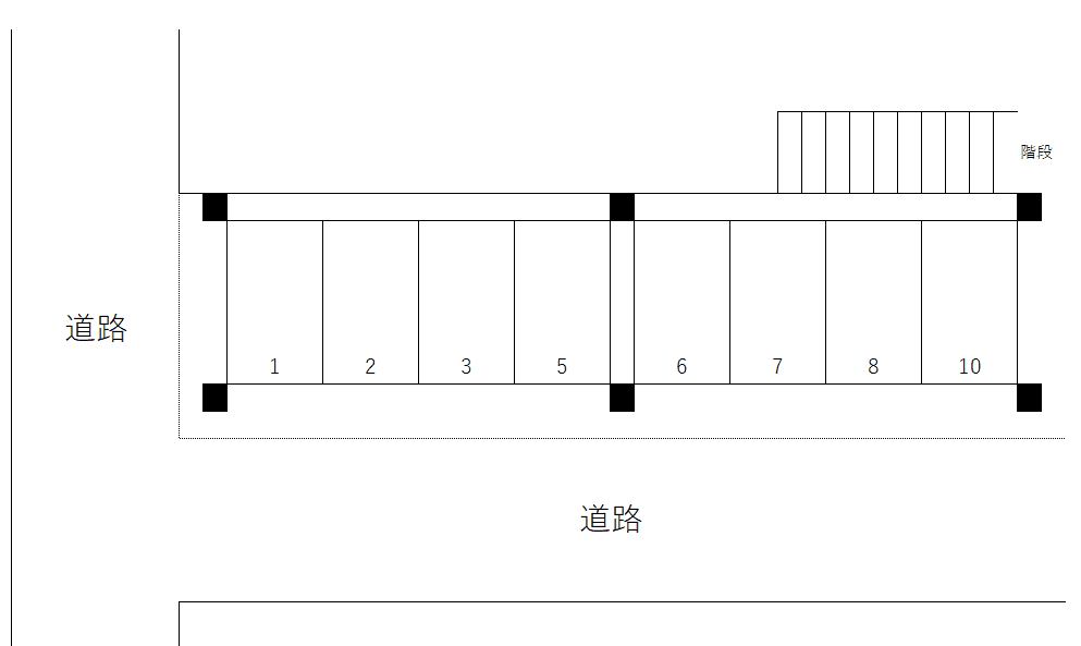 コーポ茶屋駐車場の駐車配置図