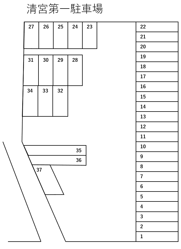 清宮第一駐車場の駐車配置図