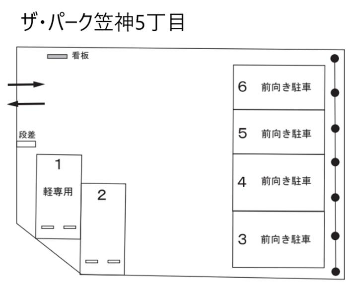 ザ・パーク笠神5丁目の駐車配置図