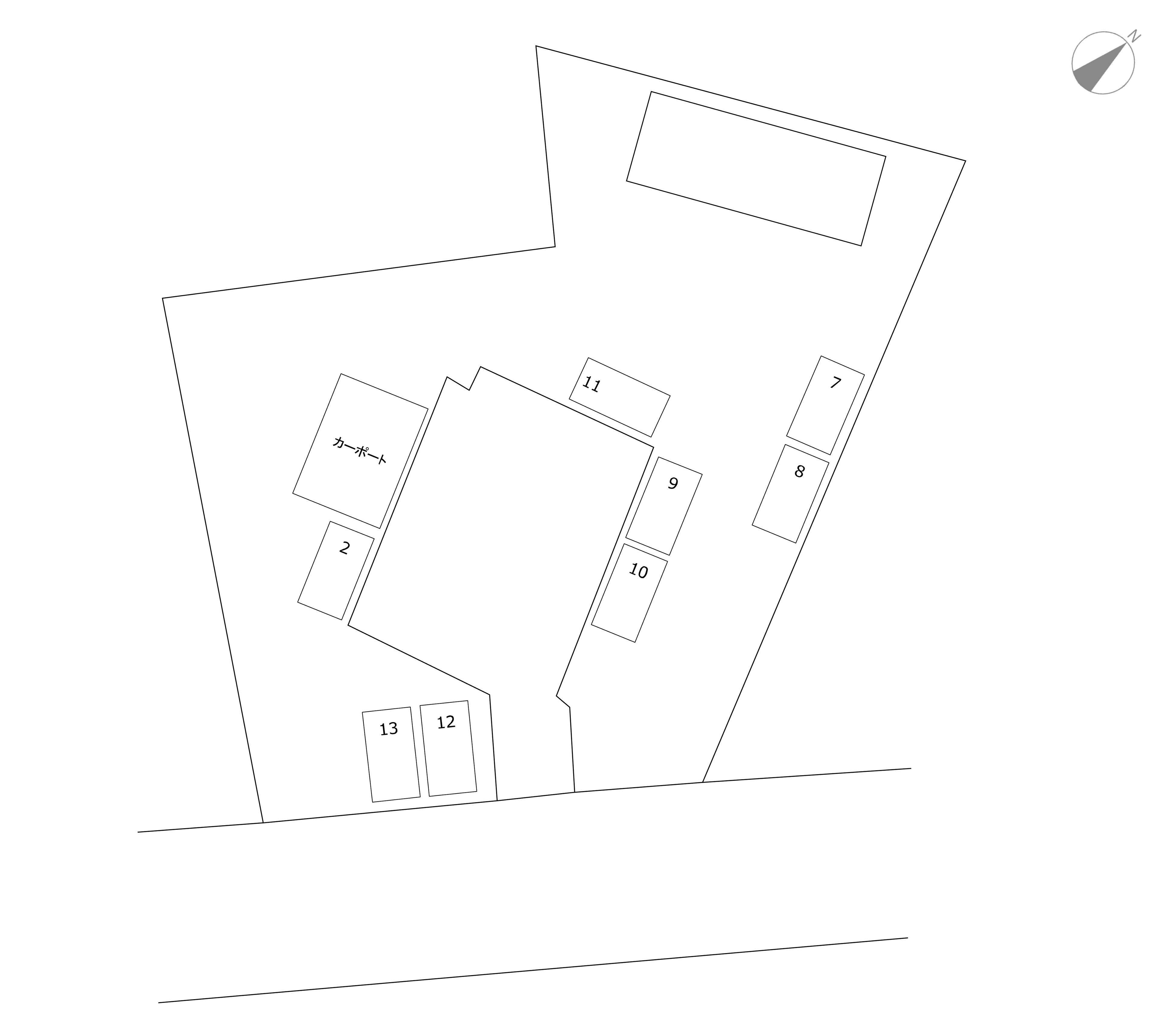 渡利城向第二駐車場の駐車配置図