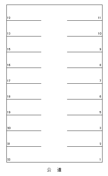 金屋駐車場の駐車配置図