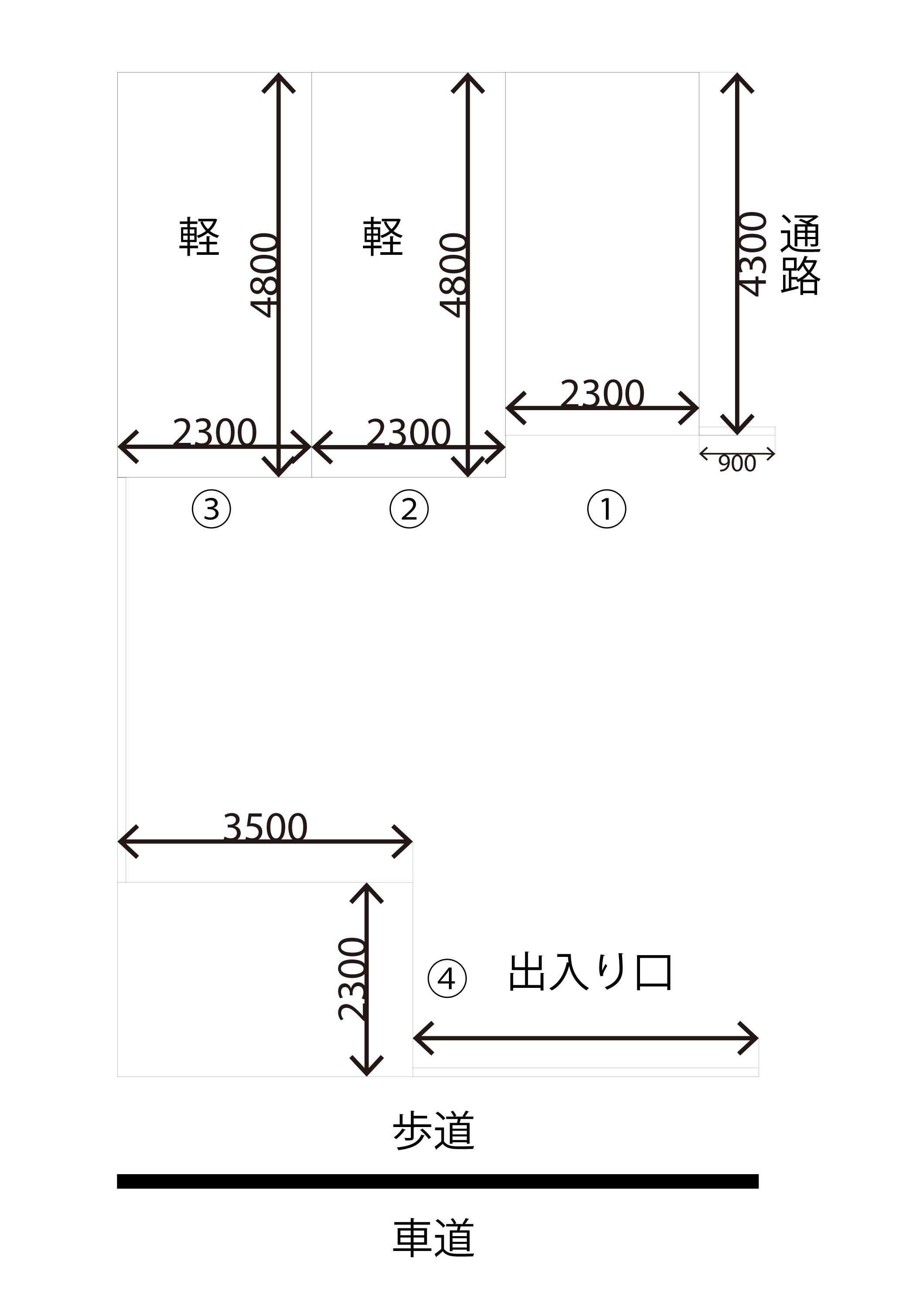 前川モータープールの駐車配置図