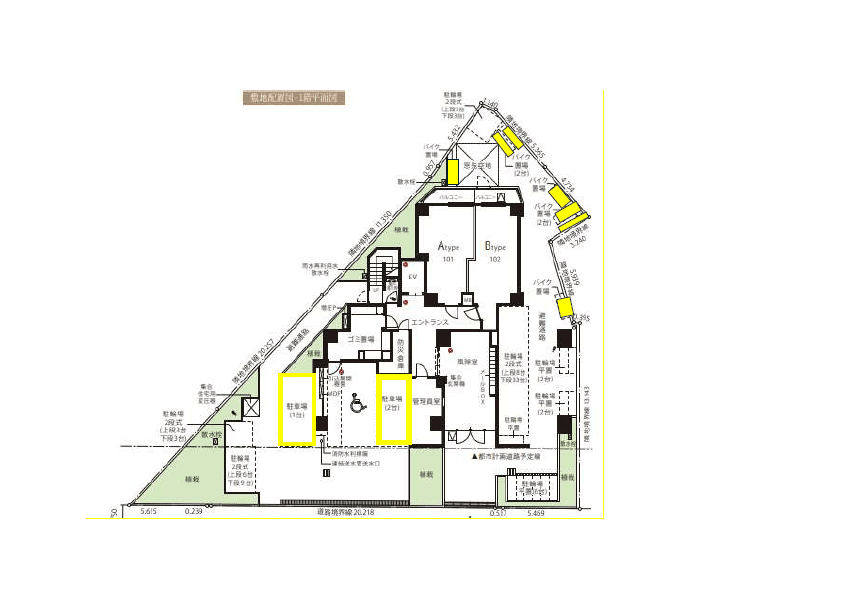 リヴシティ向島参番館の駐車配置図