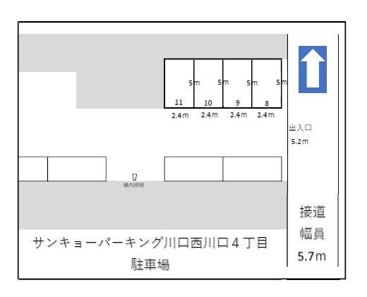 サンキョーパーキング川口西青木4丁目駐車場の駐車配置図