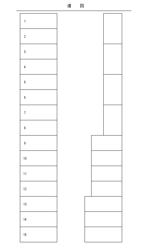 新光モータース駐車場2の駐車配置図