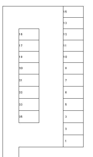 北2丁目月極駐車場の駐車配置図