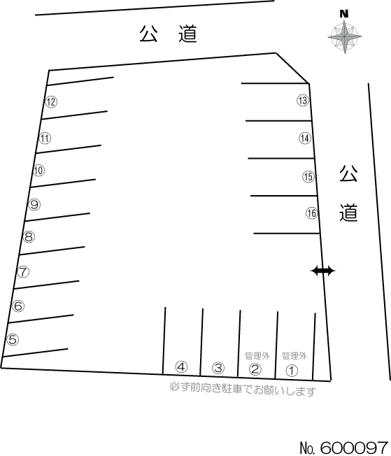 新居町上の田駐車場の駐車配置図