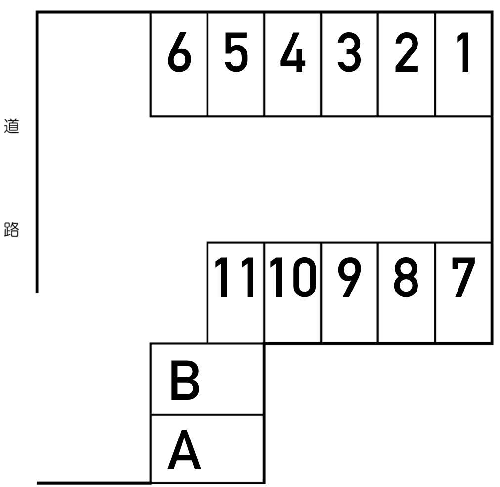 髙橋駐車場の駐車配置図