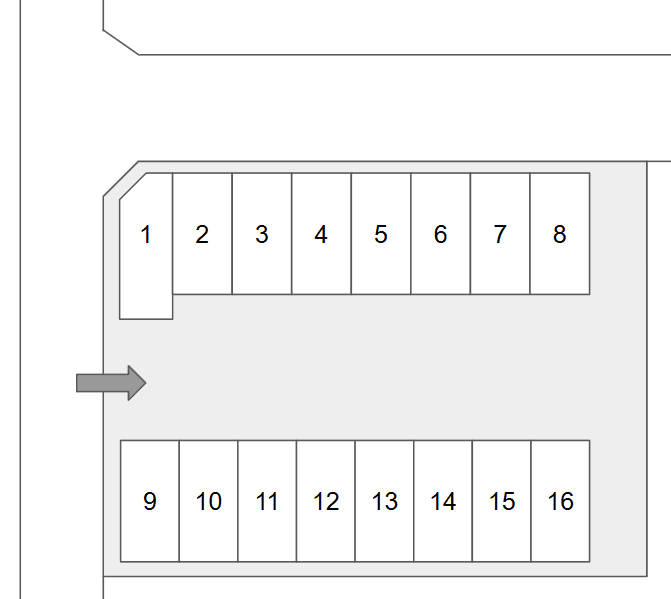 土居田パーキングの駐車配置図