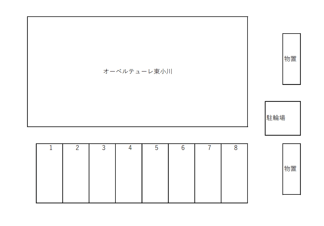 オーベルテューレ東小川の駐車配置図