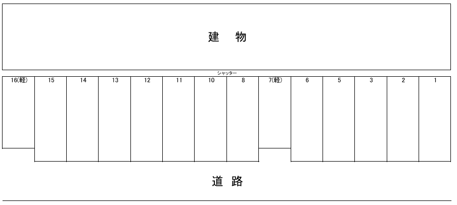 筑紫34駐車場の駐車配置図