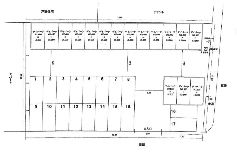 林新松戸南1丁目第2駐車場の駐車配置図