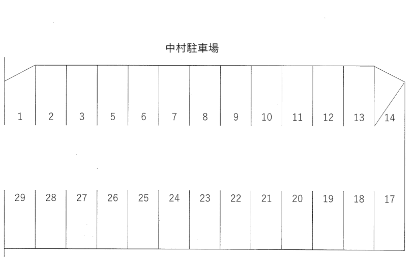 中村駐車場の駐車配置図
