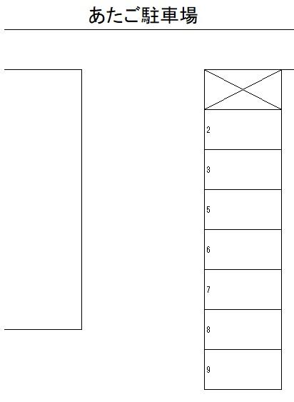 あたご駐車場の駐車配置図