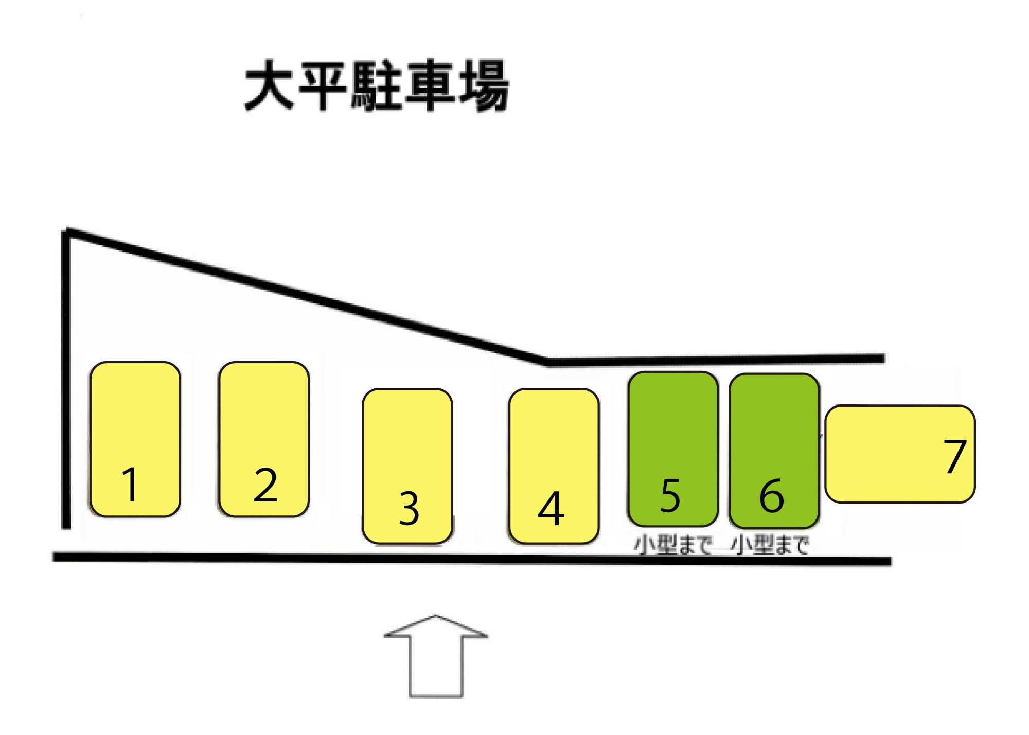 大平駐車場の駐車配置図