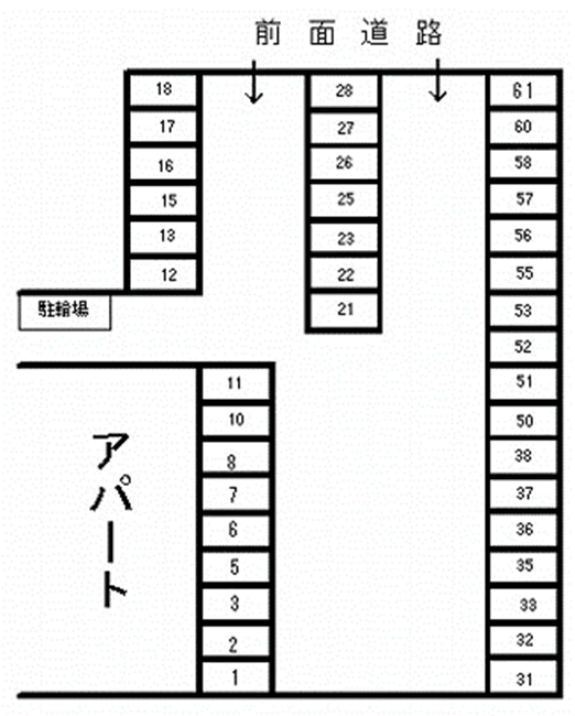 顕徳町荒巻駐車場の駐車配置図