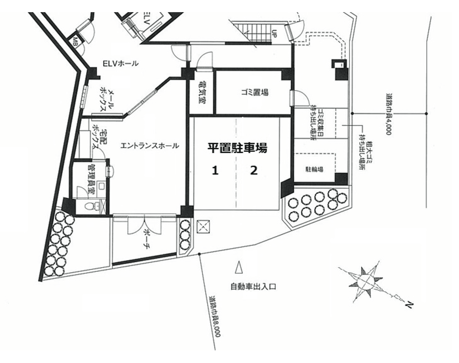 グリフィン・南蒲田アクトシティ駐車場の駐車配置図