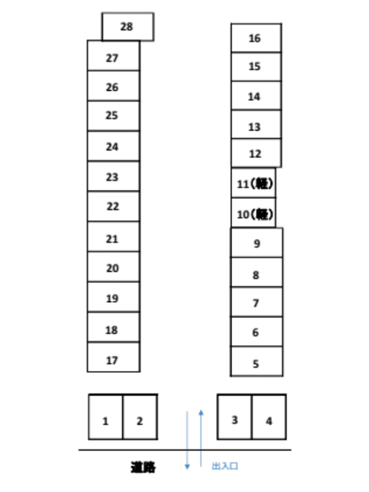 将監2丁目Tパーキングの駐車配置図