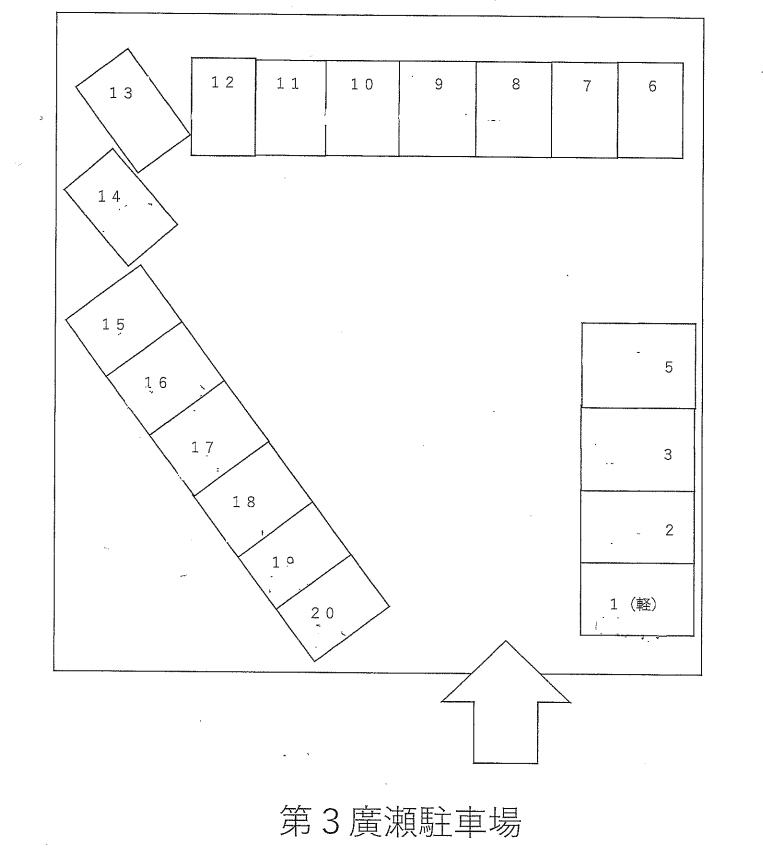 第3廣瀬駐車場の駐車配置図