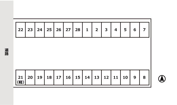 南津留月極駐車場の駐車配置図