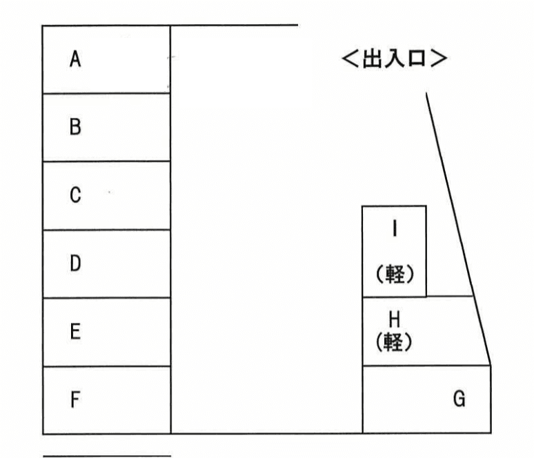 黒江駅嶋本パーキングの駐車配置図