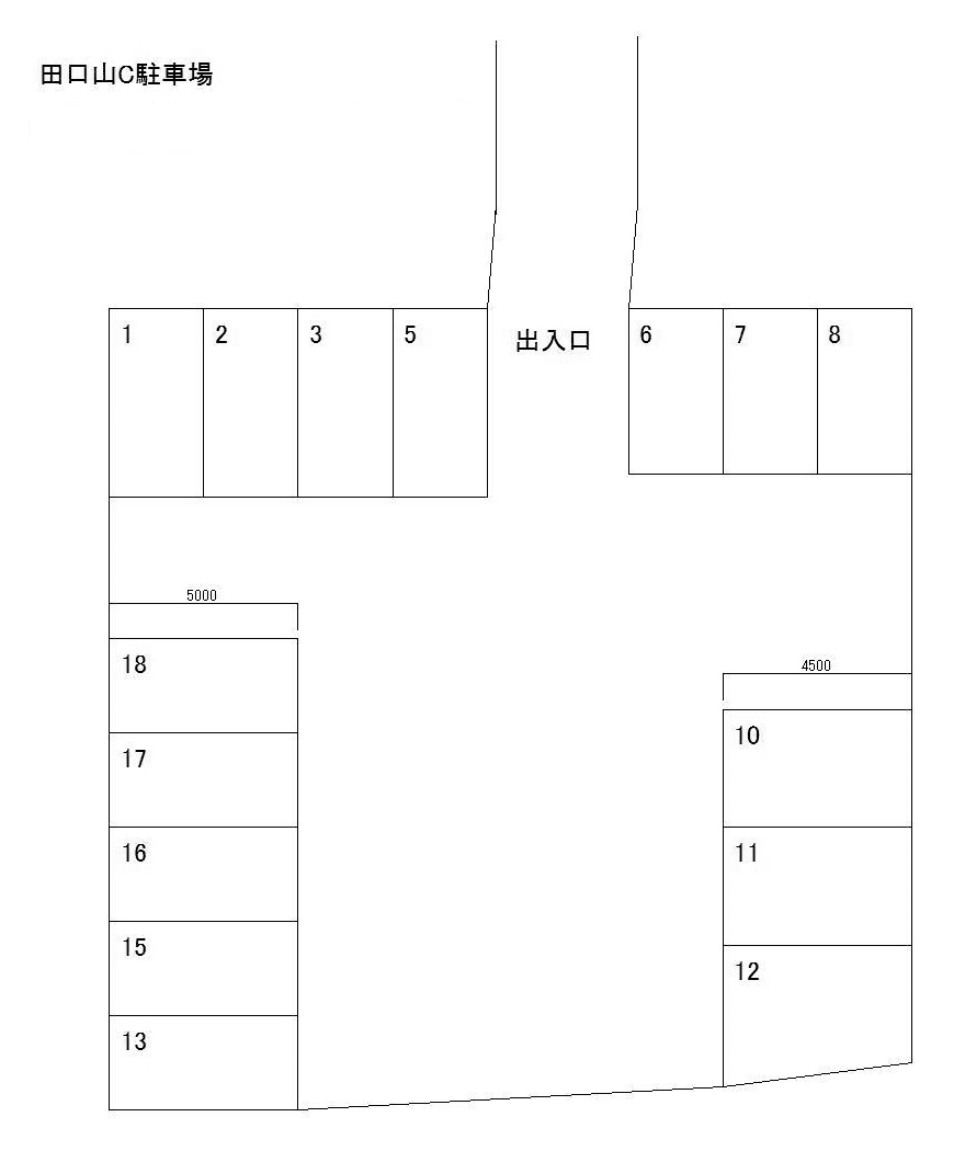 田口山C駐車場の駐車配置図