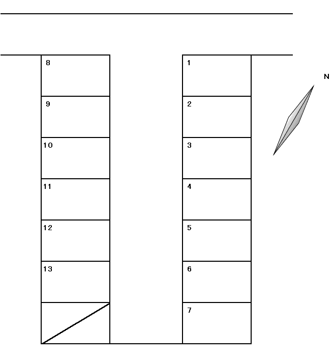 北条パーキングの駐車配置図
