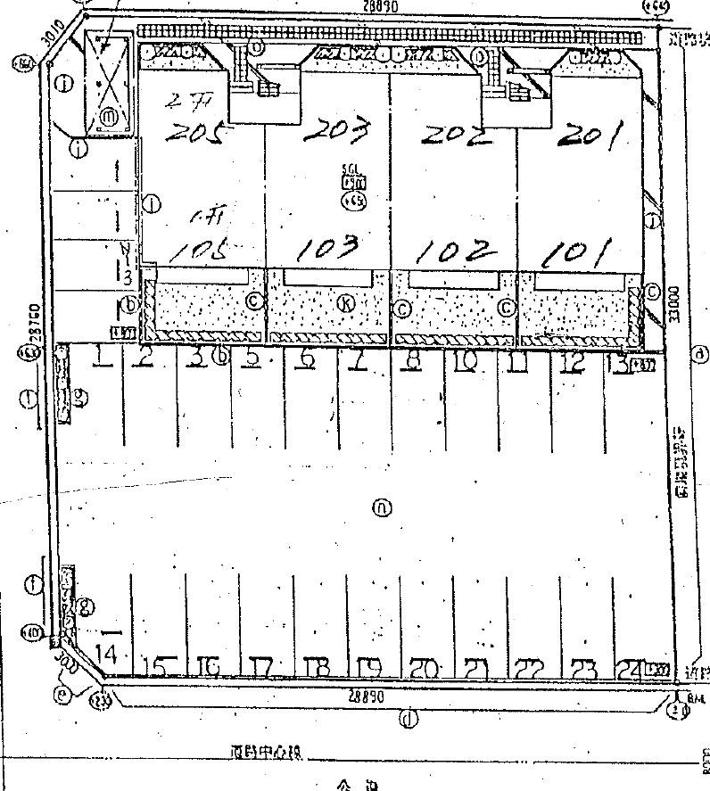 セジュール和合一般駐車場の駐車配置図