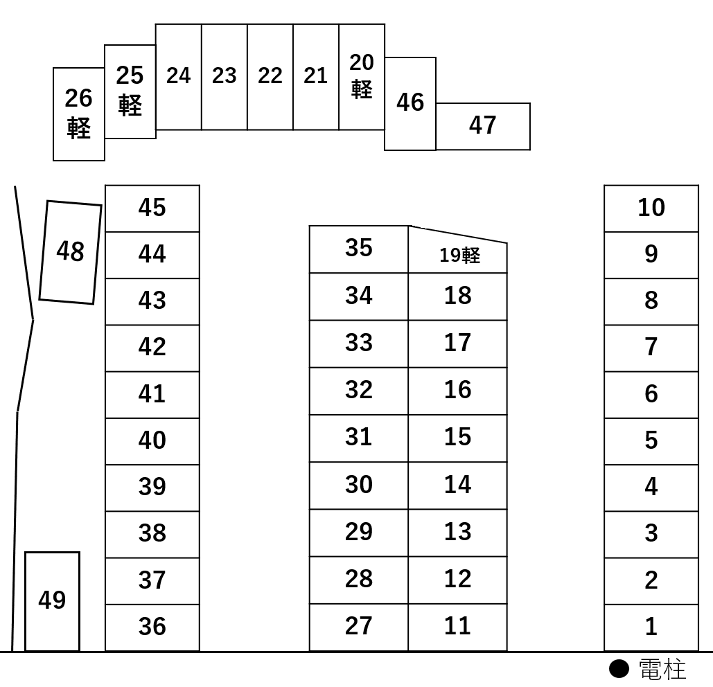 共西町7丁目110-1駐車場の駐車配置図
