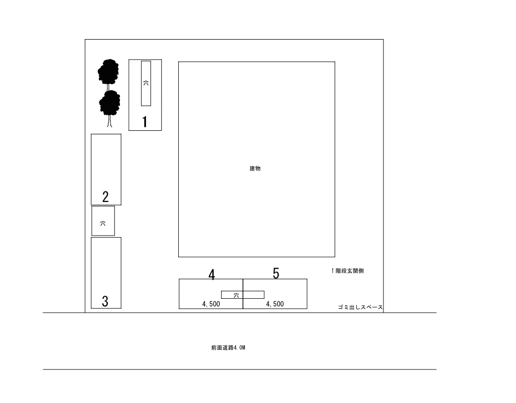 極楽寺3丁目駐車場の駐車配置図