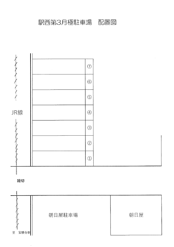 駅西第3月極駐車場の駐車配置図