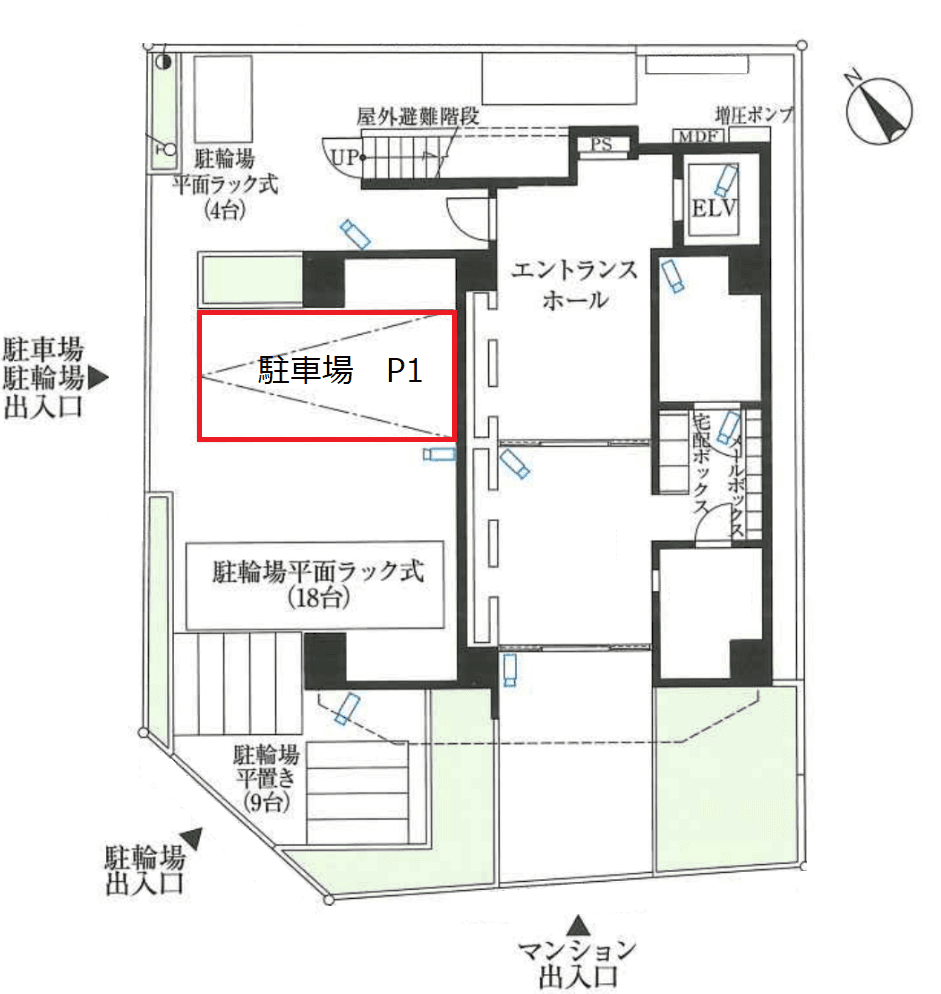 ブライズ東池袋の駐車配置図