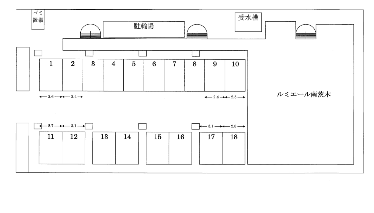 ルミエール南茨木の駐車配置図