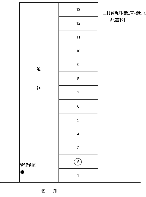 仲町月極駐車場 №13の駐車配置図